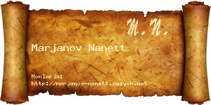 Marjanov Nanett névjegykártya